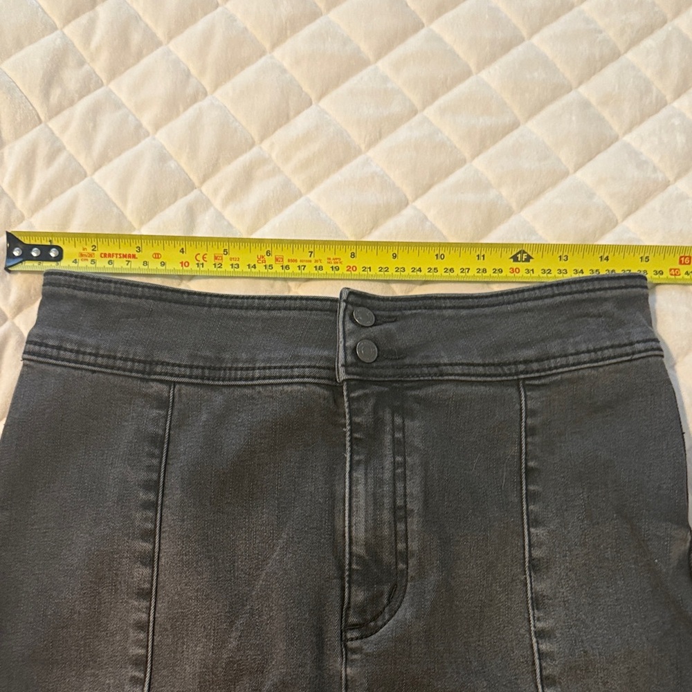 Free People We The Free Maddie Denim Midi Skirt Front Slit Gray - Picture 5 of 8